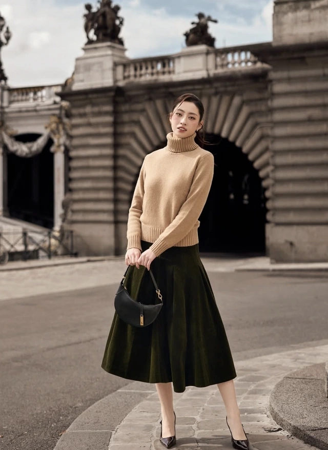 Áo cổ lọ trung tính khẳng định vẻ đẹp thời thượng ngày thu-6.webp