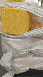 Cần thanh lý lô sợi Poly-cotton 65/35, Ne 20/1 màu vàng