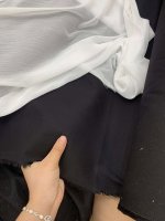 Vải kaki đen mềm co giãn may quần lên set , chân váy