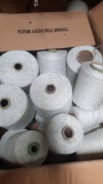 Sợi cotton mộc chập đôi mình có vài trăm ký