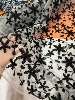 Ren lưới thêu hoa chất mềm mịn có giãn 2c