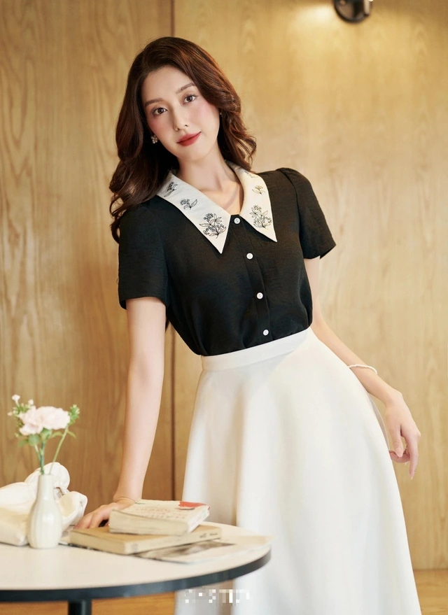 Mặc đẹp sang dễ dàng với cặp đôi áo và chân váy-1.webp